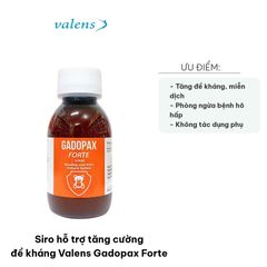 Siro Tăng Cường Đề Kháng Valens Gadopax Forte 100ml - Hỗ Trợ Miễn Dịch, Bổ Sung Vitamin và Khoáng Chất Cho Trẻ Em & Người Lớn