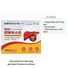 Viên Uống Hỗ Trợ Chức Năng Gan Hanmi Premium Liver Boost - Chiết Xuất Tự Nhiên, Giải Độc Gan, Cải Thiện Nóng Trong, 60 Viên