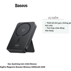 Sạc Dự Phòng Wireless Baseus MagPro 5000mAh Nam Châm 20W - Thiết Kế Gọn Nhẹ, Sạc Không Dây Tự Động