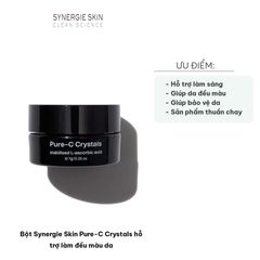 Bột Synergie Skin Pure-C Crystals - Hỗ Trợ Làm Sáng Da, Giảm Thâm Sạm, Chống Oxy Hóa - Dưỡng Da Mặt Tự Nhiên 7g