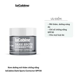 Kem Dưỡng Mờ Thâm laCabine Dark Spots Corrector SPF30 - Chống Nắng Bảo Vệ Da, Chất Lượng Cao, Lọ 50ml