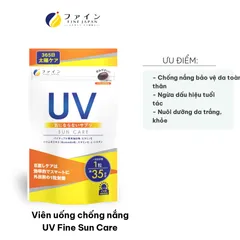 Viên Uống Chống Nắng UV Fine Sun Care - Chiết Xuất Quả Dứa, Vitamin C, E, Bảo Vệ Da Khỏi Tia UV, Dạng Viên Tiện Lợi, 35 Viên
