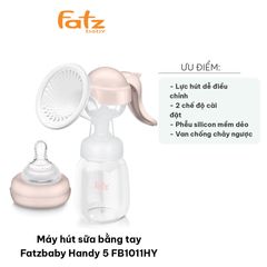 Máy Hút Sữa Bằng Tay Fatzbaby Handy 5 FB1011HY - Giải Quyết Dư Sữa Hiệu Quả Với Phễu Silicon Mềm Dẻo, Tiện Lợi Cho Mẹ