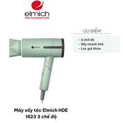 Máy sấy tóc Elmich HDE 1823 - 3 chế độ, công suất 1500-1800W, thiết kế gập gọn, sấy nhanh và hiệu quả cho gia đình