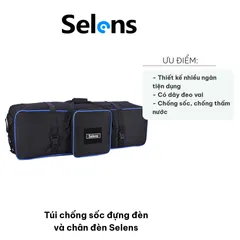 Túi Chống Sốc Đựng Đèn và Chân Đèn Selens - Chất Liệu Chống Nước, Thiết Kế Tiện Dụng với Nhiều Ngăn Bảo Vệ Thiết Bị