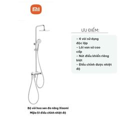 Bộ vòi hoa sen đa năng Xiaomi Mijia S1 - Điều chỉnh nhiệt độ, 4 chế độ xả nước tiện lợi, trải nghiệm tắm hiện đại và sang trọng