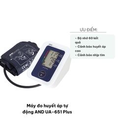 Máy Đo Huyết Áp Bắp Tay Tự Động AND UA-651 Plus - Công Nghệ AFIB Cảnh Báo Đột Quỵ, Màn Hình LCD Hiển Thị 3 Chỉ Số Dễ Dùng