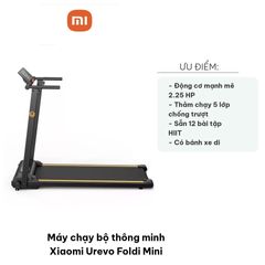 Máy Chạy Bộ Thông Minh Xiaomi Urevo Foldi Mini - Gấp Gọn Tiện Lợi, Tốc Độ 0.5-12 km/h, Chịu Tải 220lbs, Thảm Chạy Chống Trượt 5 Lớp
