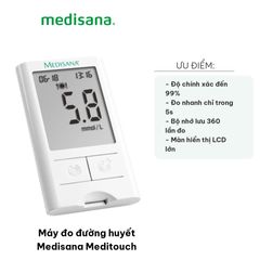 Máy Đo Đường Huyết Medisana Meditouch - Đo Nhanh, Chính Xác 99% Với Lượng Máu Nhỏ, Ghi Nhớ 360 Kết Quả - Thiết Bị Y Tế Tiện Lợi Tại Nhà