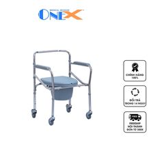 Ghế bô vệ sinh tích hợp bánh xe ONE-X 696 - Thiết kế gọn nhẹ, dễ di chuyển, chịu tải 100kg, tiện lợi cho mọi đối tượng sử dụng