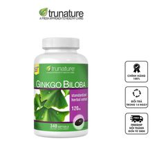 Viên Uống Hỗ Trợ Bổ Não Ginkgo Biloba 120mg Trunature của Mỹ - Tăng Cường Tuần Hoàn Não, Cải Thiện Trí Nhớ, Giảm Căng Thẳng