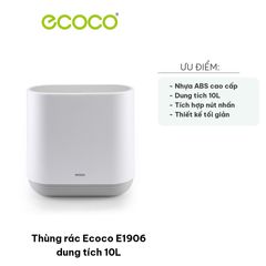 Thùng rác Ecoco E1906 10L - Thiết kế nhỏ gọn, chất liệu nhựa ABS cao cấp, phù hợp dùng cho nhà ở và văn phòng, dễ vệ sinh.