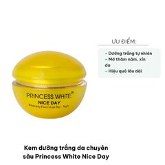 Kem Dưỡng Trắng Da Chuyên Sâu Princess White Nice Day - Dưỡng Ẩm, Làm Mờ Nám, Chống Nẵng SPF45, Phục Hồi Da Khỏe Mạnh