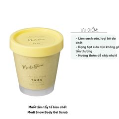 Muối Tắm Tẩy Tế Bào Chết Medi Snow Body Gel Scrub Hương Cam Yuzu & Matcha - Dưỡng Da Tự Nhiên, Làm Sáng Da Mịn Màng