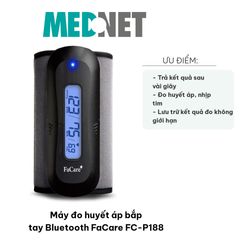 Máy Đo Huyết Áp Bắp Tay Bluetooth FaCare FC-P188 - Đo Tự Động, Kết Nối Ứng Dụng, Chính Xác Nhịp Tim & Huyết Áp, Dùng Cho Người Cao Huyết Áp