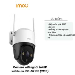 Camera Wifi Ngoài Trời IP Imou IPC-S21FP 2MP - Chất Lượng Hình Ảnh HD, Độ Bảo Vệ IP66, Tích Hợp Đèn Chiếu An Ninh