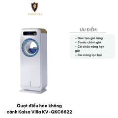 Quạt Điều Hòa Không Cánh Kaisa Villa KV-QKC6622 - Quạt 3 trong 1 Làm Mát, Tạo Ẩm, Tiện Lợi, Thích Hợp Cho Phòng Diện Tích 20-30m2