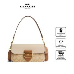 Túi xách nữ Coach Morgan Shoulder Bag In Blocked Signature Canvas CR332