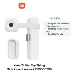 Khóa Tủ Vân Tay Thông Minh Xiaomi Yeelock ZNGS06YSB - Mở Khóa Nhanh 0.5s, Lưu 16 Vân Tay, Tích Hợp Thiết Kế Hiện Đại