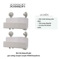 Bộ 2 Kệ Đựng Đồ Gắn Góc Tường Joseph Joseph 70550 EasyStore - Tiện Ích Hóa Nhà Cửa, Chất Liệu Nhựa Cao Cấp, Không Cần Khoan