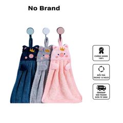 Combo 3 Khăn Lau Tay Nhà Bếp Treo Tường Hình Thú Cotton Mềm Mại - Lưu Giữ Vệ Sinh Gọn Gàng Cho Không Gian Bếp