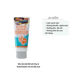 Sữa Rửa Mặt Đất Sét Clay & Soda Powder Cho Da Dầu Mụn - Làm Sạch Sâu, Ngăn Ngừa Mụn, Thoáng Mát, Sáng Mịn 170g