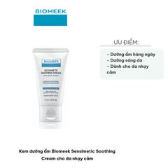 Kem Dưỡng Ẩm Biomeek Sensimetic Soothing Cream 75ml - Dành Cho Da Nhạy Cảm, Giữ Ẩm, Phục Hồi Làn Da Khô Mềm Mịn
