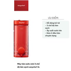 Máy Tăm Nước Mini 3 Chế Độ Làm Sạch Lazychef 3s - Công Nghệ Sóng Siêu Âm, Thiết Kế Siêu Gọn, Sạch Sâu 360 Độ, Dễ Dàng Sử Dụng
