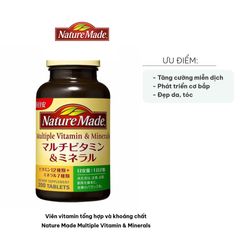 Viên vitamin tổng hợp & khoáng chất Nature Made Multiple Vitamins & Minerals 200 viên - Hỗ trợ sức khỏe & miễn dịch hiệu quả