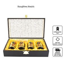 Cao Hồng Sâm Kanghwa Hàn Quốc Hộp Gỗ 4 Lọ - Tăng Cường Sức Khỏe và Miễn Dịch, Chiết Xuất 6 Năm Tuổi, Dược Thảo Quý Hiếm