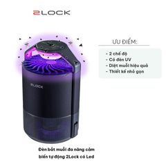 Đèn Bắt Muỗi Đa Năng Cảm Biến Tự Động 2Lock Có LED - Thiết Bị Tiêu Diệt Côn Trùng Hiệu Quả, Thiết Kế Nhỏ Gọn, An Toàn Sức Khỏe