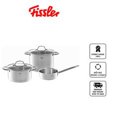 Bộ 3 nồi inox cao cấp Fissler San Francisco - Nồi và quánh thép không gỉ 20cm, 24cm, 16cm - Bền đẹp, tỏa nhiệt nhanh, dễ vệ sinh