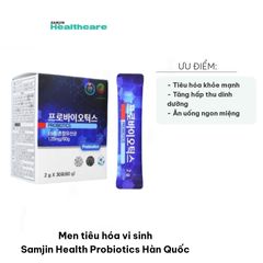 Men Tiêu Hóa Vi Sinh Samjin Health Probiotics Hàn Quốc - Hỗ Trợ Tiêu Hóa, Cân Bằng Hệ Vi Sinh Ruột, Tăng Cường Miễn Dịch, Hộp 30 Gói