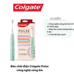 Bàn Chải Điện Colgate Pulse Công Nghệ Sóng Âm - Làm Sạch Răng Hiệu Quả, Pin Sạc 60 Ngày, Thích Hợp Du Lịch