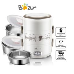 Hộp Cơm Giữ Nhiệt Cắm Điện 3 Tầng Bear DFH-S2358 2L - Tiện Ích Nấu Nướng, Hâm Nóng 3 Món, Khay Inox 304 Dễ Dùng