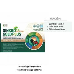 Viên Uống Hỗ Trợ Não Bộ Ginkgo Gold Plus - Chiết Xuất Bạch Quả Hàn Quốc, Tăng Cường Trí Nhớ và Tuần Hoàn Máu, Hộp 120 Viên