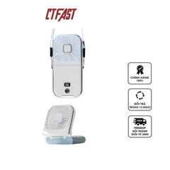 Quạt mini tích điện cầm tay CTFAST F30 Pro - Thiết kế 3 trong 1, 4 tốc độ, sạc USB, bền bỉ, tiện lợi cho mùa hè nóng bức