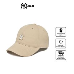 Mũ MLB Basic Waffen Unstructured NY 3ACP7802N-50BGS Beige màu be