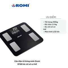 Cân Điện Tử Thông Minh Oromi EF881 - Đo Chỉ Số Cơ Thể, Phân Tích Thành Phần Cơ Thể Chính Xác, Thiết Kế Hiện Đại, Đế Chống Trượt