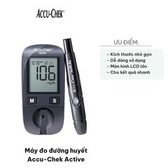 Máy Đo Đường Huyết Accu-Chek Active - Thiết Bị Kiểm Soát Đường Huyết Chính Xác, Gọn Nhẹ, Dễ Sử Dụng, Lưu Kết Quả Tới 500 Đo Lường