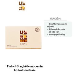 Tinh Chất Nghệ Nanocumin Alpha Hàn Quốc - Hỗ Trợ Làm Đẹp Da, Tăng Cường Sức Khỏe, Dễ Uống, Hộp 30 Gói