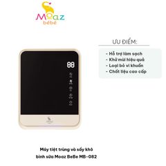 Máy Tiệt Trùng và Sấy Khô Bình Sữa Moaz BeBe MB-082 - Công Nghệ UVC Tiệt Trùng 99.99%, Dung Tích 22L, Thiết Kế Sang Trọng