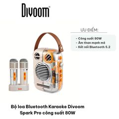 Bộ Loa Bluetooth Karaoke Divoom Spark Pro 80W - Âm Thanh Mạnh Mẽ, Kết Nối Bluetooth 5.2, Thiết Kế Di Động Ổn Định