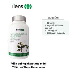 Viên Dưỡng Nhan Thảo Mộc Tiens Uniwomen - Hỗ Trợ Sức Khỏe & Làm Đẹp Da Cho Phụ Nữ Sau Sinh, Chiết Xuất Tự Nhiên 60 Viên