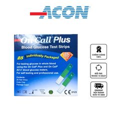 Que Thử Đường Huyết OnCall Plus - Hộp 25 Que, Kiểm Tra Nhanh Chóng, Chính Xác - Thiết Bị Y Tế Dành Cho Gia Đình