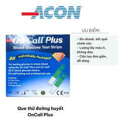 Que Thử Đường Huyết OnCall Plus - Hộp 25 Que, Kiểm Tra Nhanh Chóng, Chính Xác - Thiết Bị Y Tế Dành Cho Gia Đình