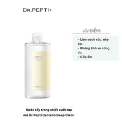 Nước Tẩy Trang Chiết Xuất Rau Má Dr.Pepti Centella Deep Clean 400ml - Làm Sạch Sâu, Cấp Ẩm, Thích Hợp Da Nhạy Cảm