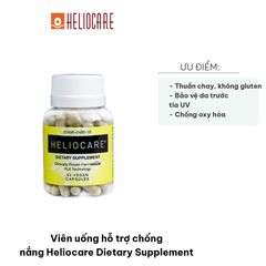 Viên uống chống nắng Heliocare Dietary Supplement - Bảo vệ da, chống oxy hóa, ngăn sạm màu và lão hóa, 60 viên thuần chay