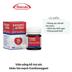 Viên uống Cardiomagnet - Hỗ trợ sức khỏe tim mạch, cải thiện tuần hoàn máu và giảm nguy cơ bệnh lý tim mạch - 100 viên chính hãng từ Takeda