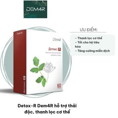 Viên uống hỗ trợ thải độc Detox-R Dem4R - Thanh lọc cơ thể, tăng cường miễn dịch, hộp 60 viên bổ sung vitamin và khoáng chất.